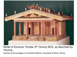 Model of Etruscan Temple, 6 th Century BCE, as described by Vituvius .