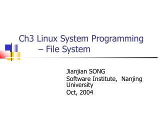 Ch3 Linux System Programming – File System