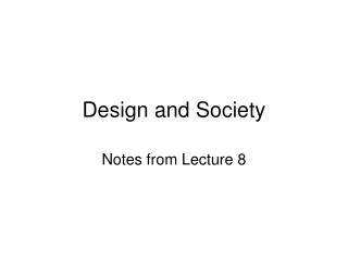 Design and Society