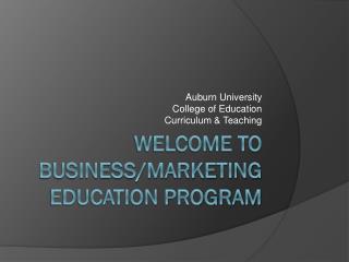 Welcome to Business/Marketing Education Program