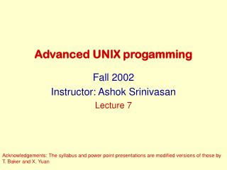 Advanced UNIX progamming