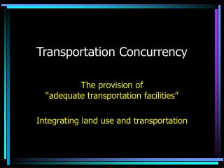 Transportation Concurrency
