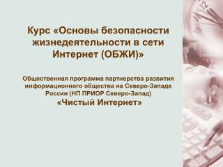 Предпосылки создания программы «Чистый Интернет»