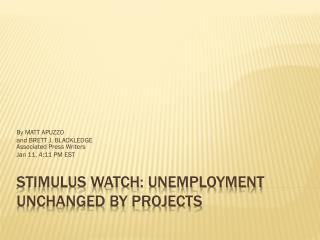 STIMULUS WATCH: Unemployment unchanged by projects