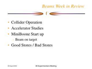 Beams Week in Review