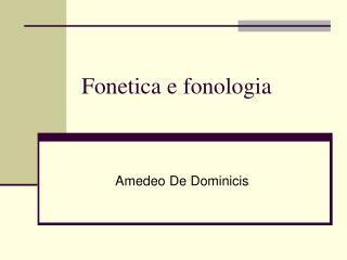Fonetica e fonologia