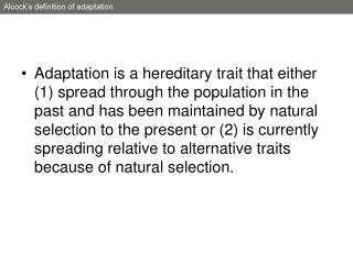 Alcock’s definition of adaptation