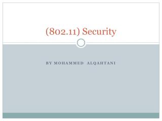 (802.11) Security