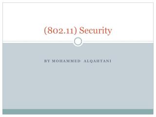 (802.11) Security