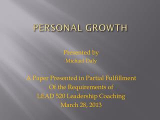 PERSONAL GROWTH