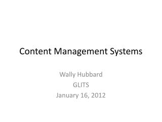 Content Management Systems