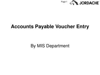 Accounts Payable Voucher Entry