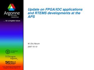 Update on FPGA/IOC applications and RTEMS developments at the APS