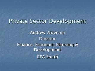 Private Sector Development