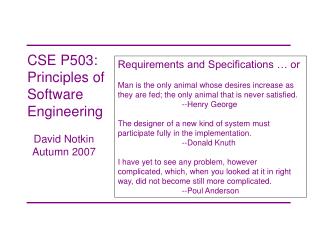 CSE P503: Principles of Software Engineering