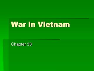 War in Vietnam