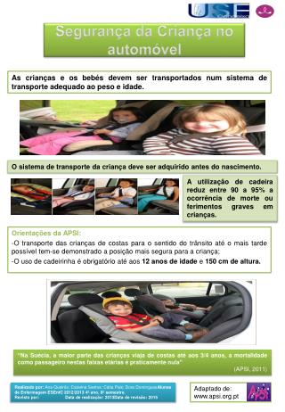 Segurança da Criança no automóvel