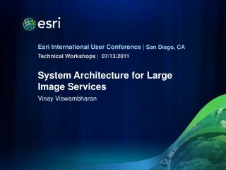 System Architecture for Large Image Services