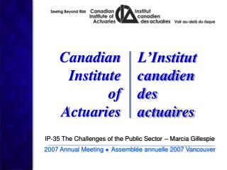 IP-35 The Challenges of the Public Sector – Marcia Gillespie
