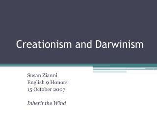 Creationism and Darwinism