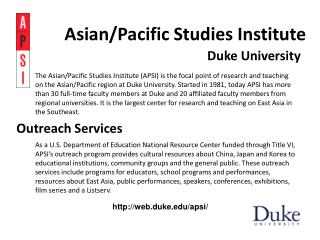 Asian/Pacific Studies Institute