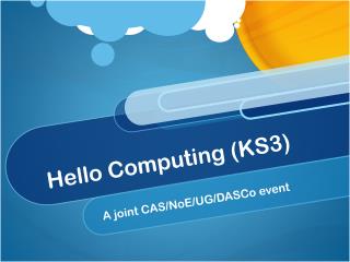 Hello Computing (KS3)