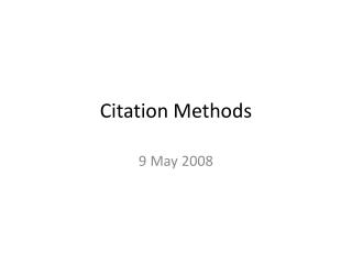 Citation Methods