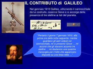 IL CONTRIBUTO di GALILEO