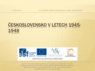 Československo v letech 1945-1948