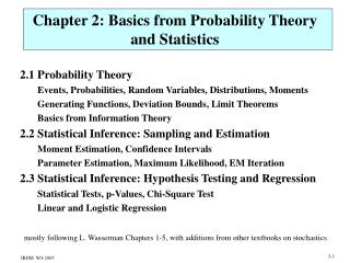 Chapter 2: Basics from Probability Theory and Statistics