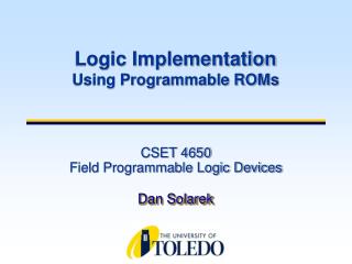 CSET 4650 Field Programmable Logic Devices