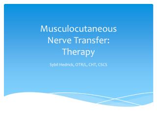 Musculocutaneous Nerve Transfer: Therapy