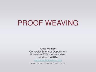 PROOF WEAVING