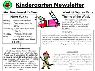 Kindergarten Newsletter