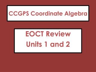CCGPS Coordinate Algebra