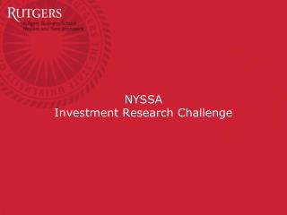 NYSSA Investment Research Challenge