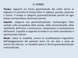 IL VERBO