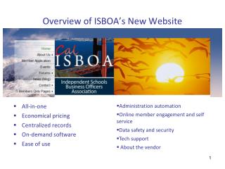 Overview of ISBOA’s New Website
