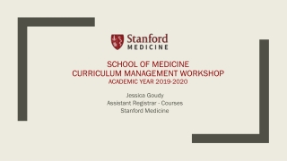School of medicine curriculum management workshop Academic year 2019-2020