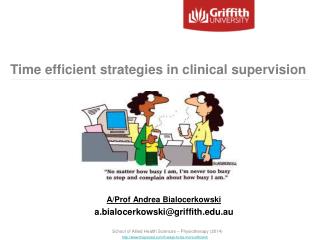 Time efficient strategies in clinical supervision