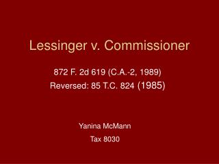Lessinger v. Commissioner