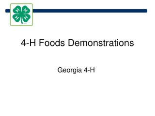 4-H Foods Demonstrations