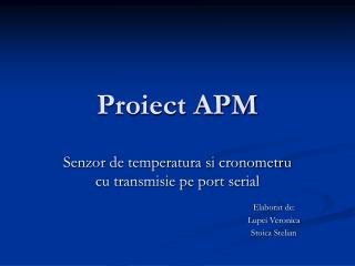 Proiect APM