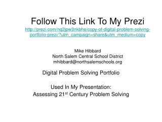 Digital Problem Solving Portfolio Used In My Presentation: