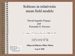 Solitons in relativistic mean field models