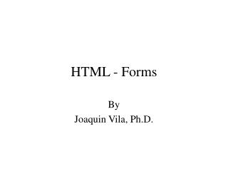 HTML - Forms