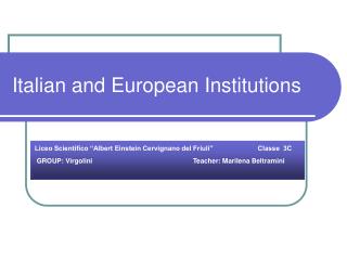 Italian and European Institutions