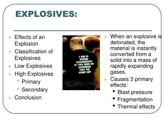 EXPLOSIVES: