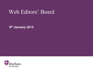 Web Editors’ Board