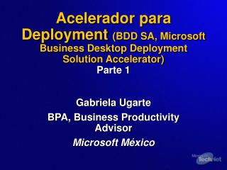 Gabriela Ugarte BPA, Business Productivity Advisor Microsoft México